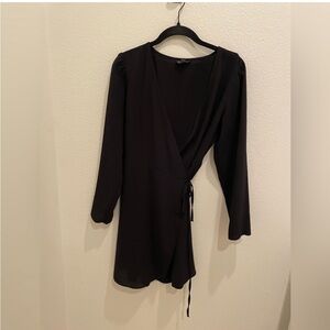 Topshop Black Long Sleeve Wrap Dress – Size US 8 / UK 12 / EUR 40
